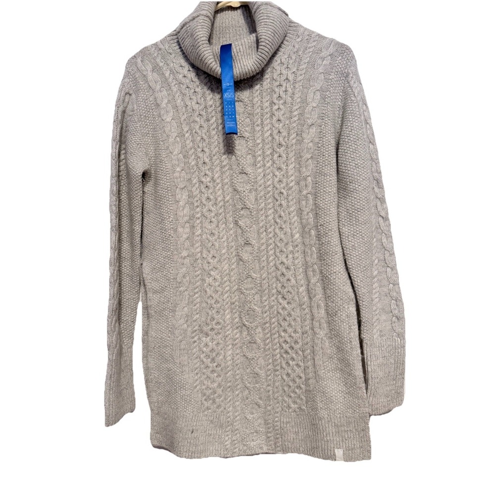 Kit and‎ Ace 100% Cashmere  Turtleneck Tunic Gray Sweater XS/S